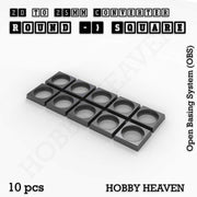 Round to Square Bases Shape and Size Converters 3d Print Full Range - Only-Games