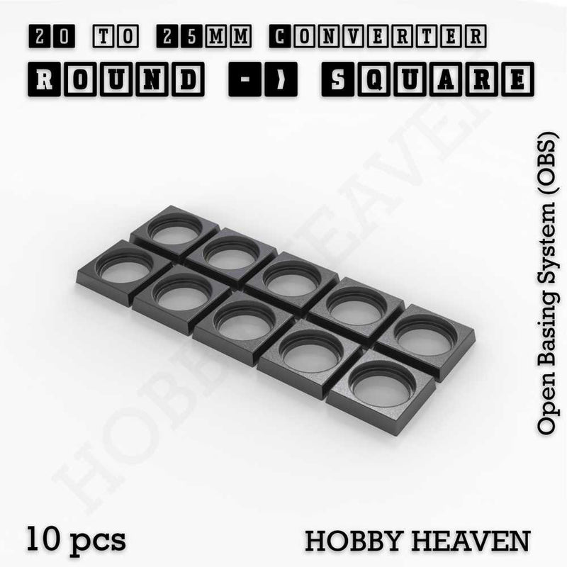 Round to Square Bases Shape and Size Converters 3d Print Full Range - Only-Games