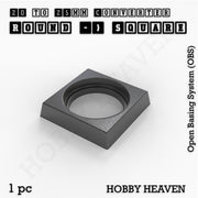 Round to Square Bases Shape and Size Converters 3d Print Full Range - Only-Games