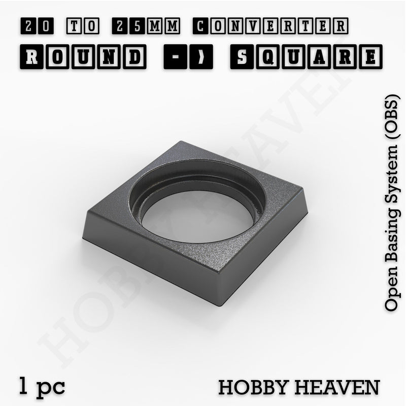 Round to Square Bases Shape and Size Converters 3d Print Full Range - Only-Games