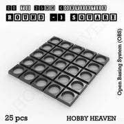 Round to Square Bases Shape and Size Converters 3d Print Full Range - Only-Games