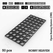 Round to Square Bases Shape and Size Converters 3d Print Full Range - Only-Games