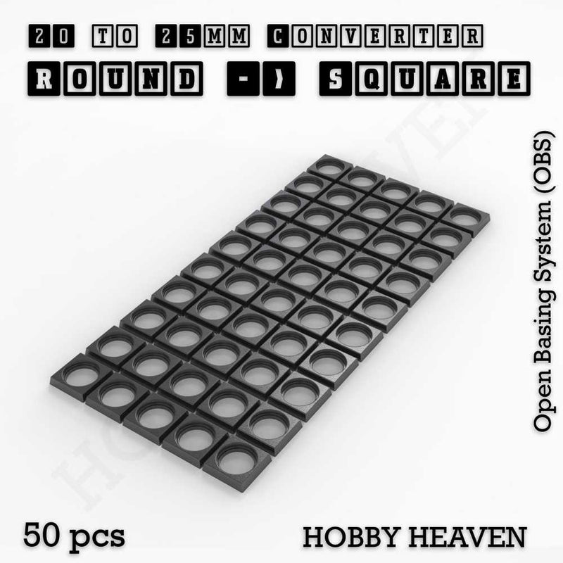 Round to Square Bases Shape and Size Converters 3d Print Full Range - Only-Games