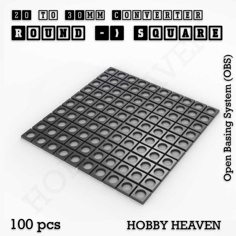 Round to Square Bases Shape and Size Converters 3d Print Full Range - Only-Games