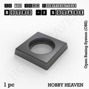 Round to Square Bases Shape and Size Converters 3d Print Full Range - Only-Games