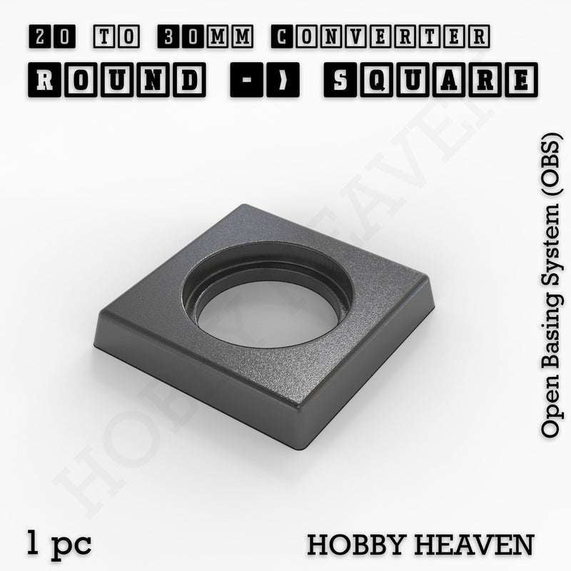 Round to Square Bases Shape and Size Converters 3d Print Full Range - Only-Games