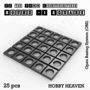 Round to Square Bases Shape and Size Converters 3d Print Full Range - Only-Games