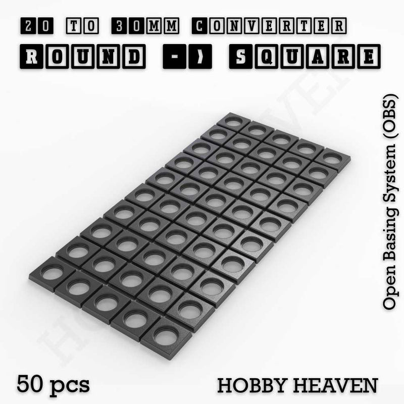 Round to Square Bases Shape and Size Converters 3d Print Full Range - Only-Games