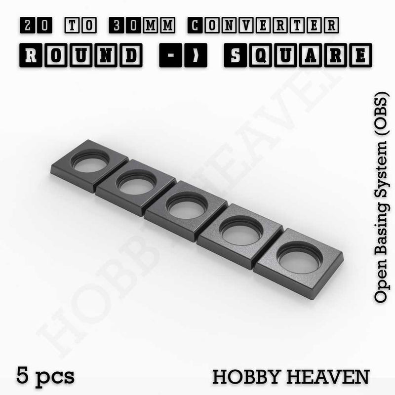 Round to Square Bases Shape and Size Converters 3d Print Full Range - Only-Games