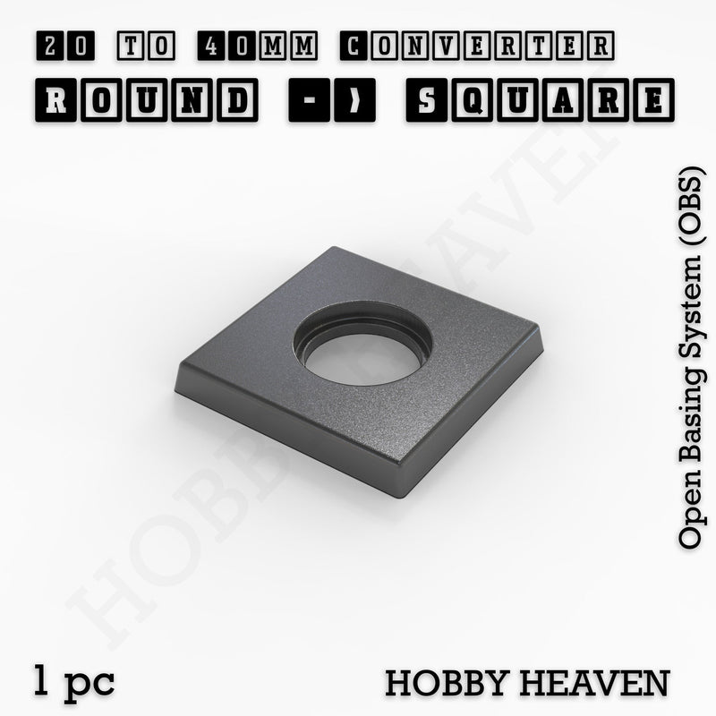 Round to Square Bases Shape and Size Converters 3d Print Full Range - Only-Games