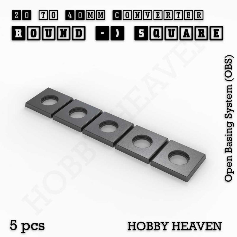 Round to Square Bases Shape and Size Converters 3d Print Full Range - Only-Games