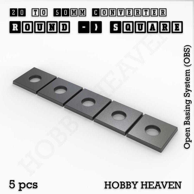 Round to Square Bases Shape and Size Converters 3d Print Full Range - Only-Games