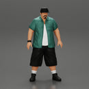 Big strong gangster homie in cap and short standing - Only-Games