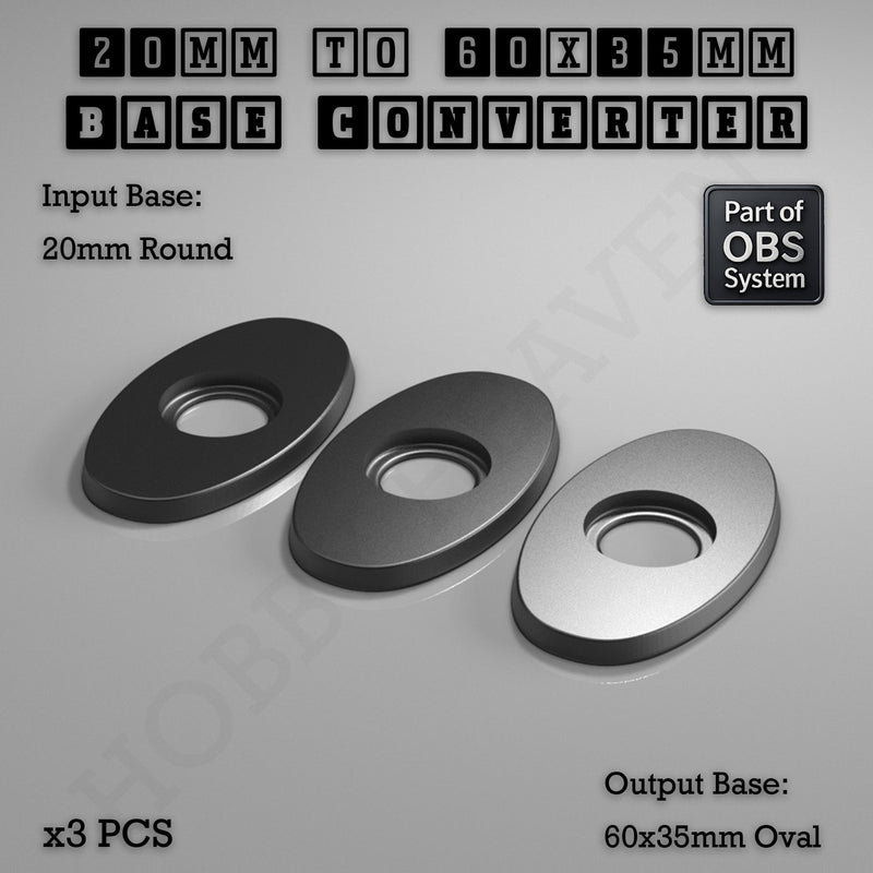 Round To Oval Bases Size Converters 3d Print Full Range - Only-Games