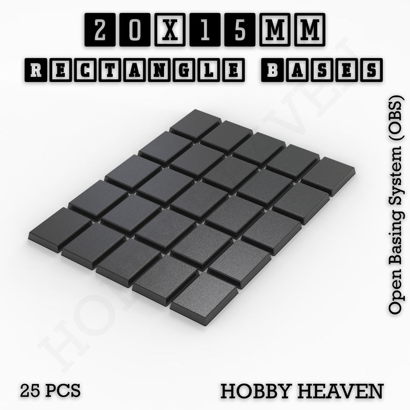 Rectangle Bases Range Sizes - 75x30mm to 125x40mm Medium Sizes 3d Print Full Range Tabletop Games - Only-Games
