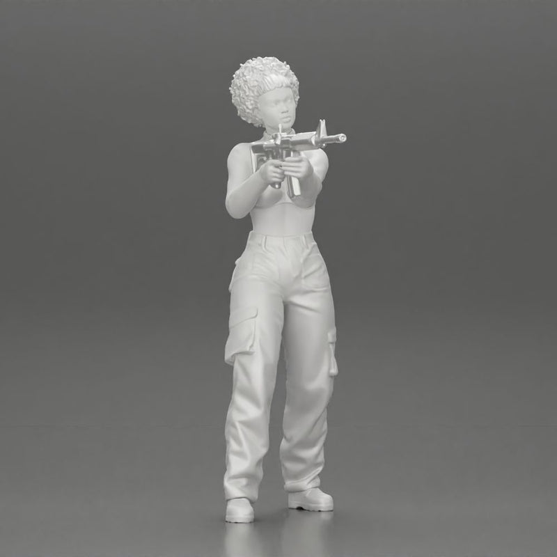 Armed black girl going to shoot a gun in bra - Only-Games