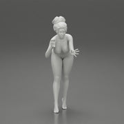 Naked woman washing car with sponge - Only-Games