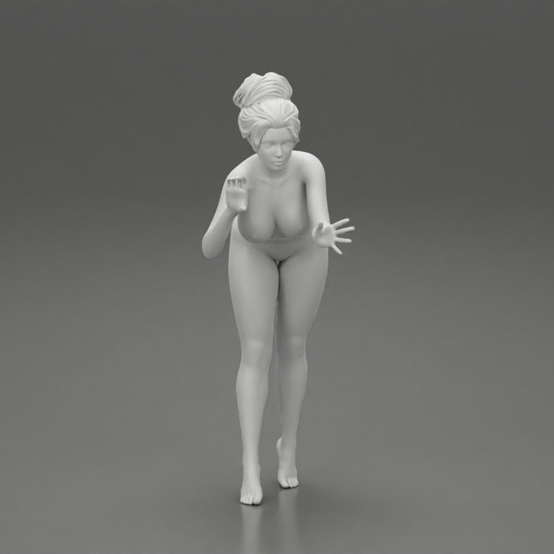 Naked woman washing car with sponge - Only-Games
