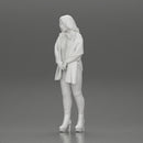 woman in the cold standing wearing a shawl and heels - Only-Games