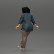 lowrider chola girl is leaning against the car, wearing a long open shirt with pigtails hair - Only-Games