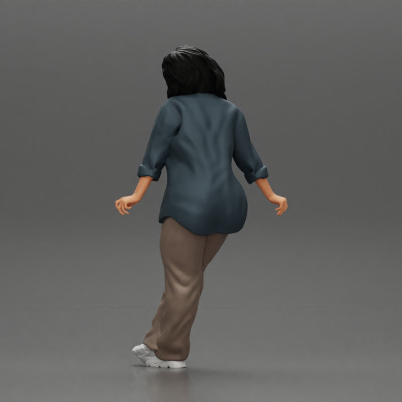 lowrider chola girl is leaning against the car, wearing a long open shirt with pigtails hair - Only-Games