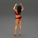 Hot beautiful woman in bikini standing with her arms raised up - Only-Games