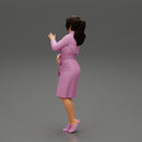 woman in bathrobe standing - Only-Games