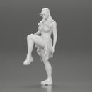 sexy girl standing in pantyhose mesh cap and shirt tied around her hips - Only-Games