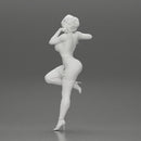 Sexy girl in mini dress and shirt with short hair Leaning Against car - Only-Games