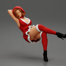 Santa Female sitting in vintage chair in hat - Only-Games