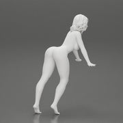 Naked girl leans against the car with her hands - Only-Games