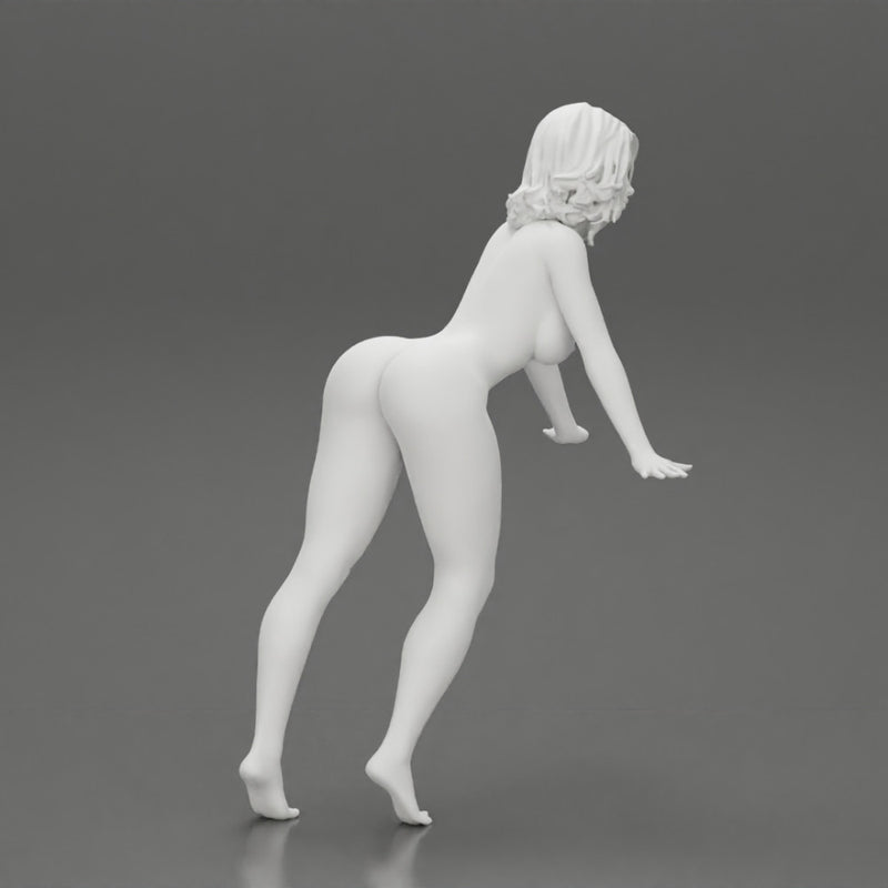 Naked girl leans against the car with her hands - Only-Games