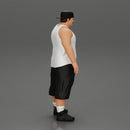 Big strong gangster homie in cap turned backwards and tank shirt standing - Only-Games