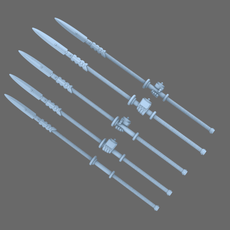 Cyber Samurai Yari Spears RIGHT - Only-Games