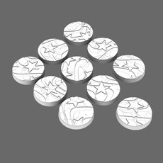 Stars and Stripes 25mm Round Base Set X10 - Only-Games