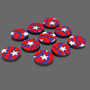 Stars and Stripes 25mm Round Base Set X10 - Only-Games