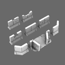 BWTF Scenics Battle Damaged Concrete Barriers - Only-Games