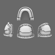 Space Knights V2 Metal Storm Shoulder Pads Type A - Only-Games