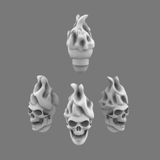 Pumpkin Lords SK V10K Knight Flaming  Skull Heads - Only-Games