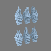 Pumpkin Lords SK V10K Knight Flaming  Skull Heads - Only-Games