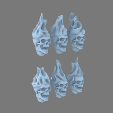 Pumpkin Lords SK V10K Knight Flaming  Skull Heads - Only-Games