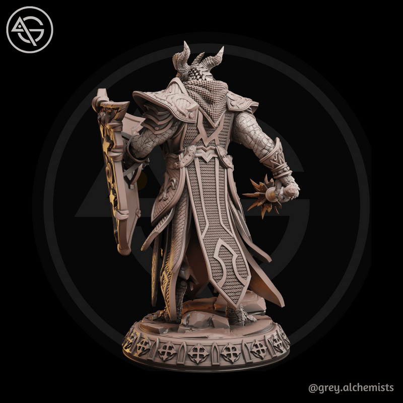 Dralag the Dragonborn Paladin - Fantasy Resin Miniature in 32mm - DnD