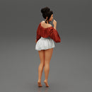 sexy girl posing in fashion shirt and mini skirt - Only-Games