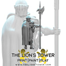 Cloaked Elite Guards - Set of 10 with halberds (32mm scale) - Only-Games