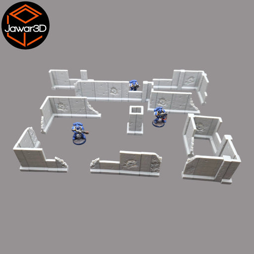 Blasted Walls Set - 28mm Wargaming Scatter Terrain Scenery Tabletop Miniature - Only-Games