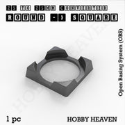 Round to Square Bases Shape and Size Converters 3d Print Full Range - Only-Games