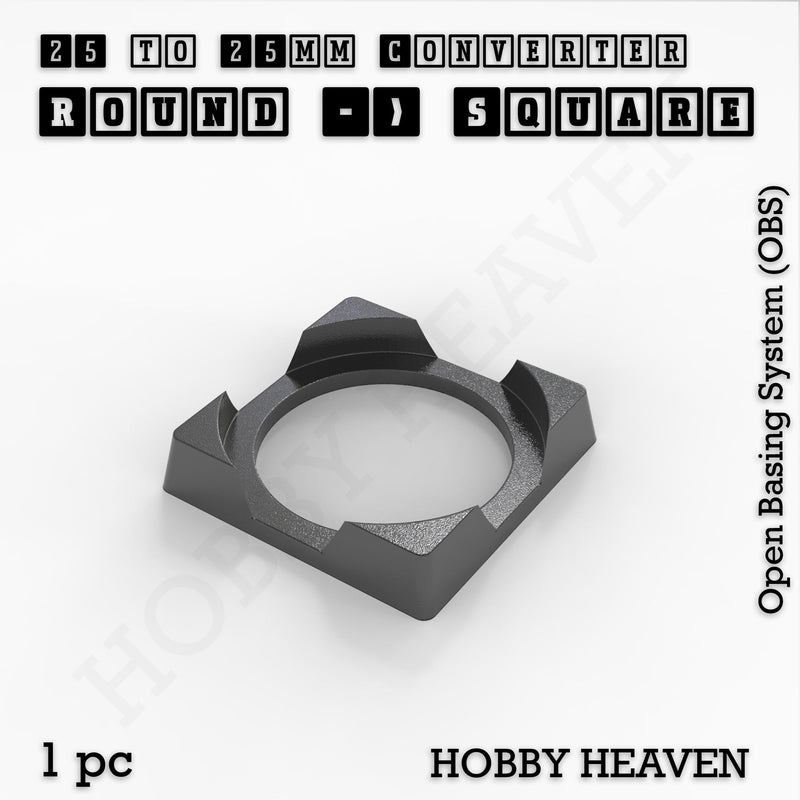 Round to Square Bases Shape and Size Converters 3d Print Full Range - Only-Games
