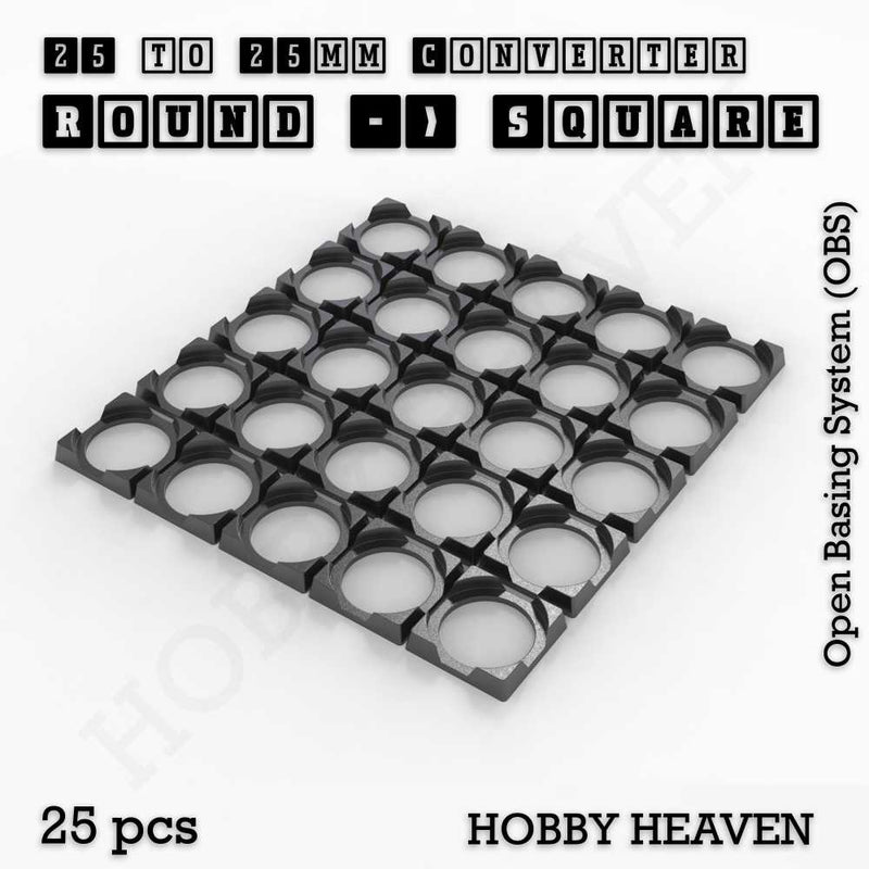 Round to Square Bases Shape and Size Converters 3d Print Full Range - Only-Games