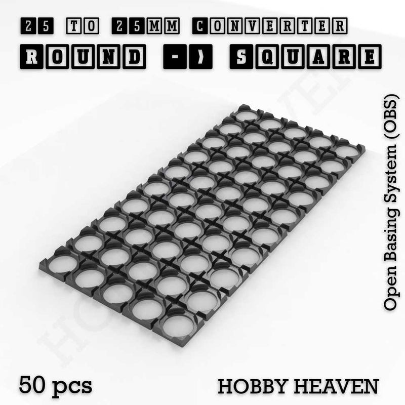 Round to Square Bases Shape and Size Converters 3d Print Full Range - Only-Games