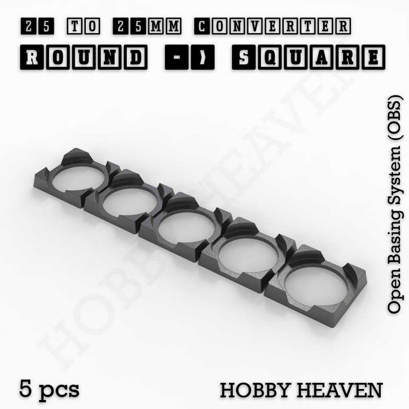 Round to Square Bases Shape and Size Converters 3d Print Full Range - Only-Games
